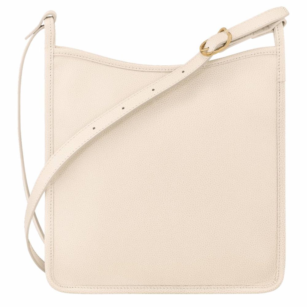 Women Longchamp Leather Bags Paper Le Foulonné M Crossbody Bag Paper - Leather - Image 4