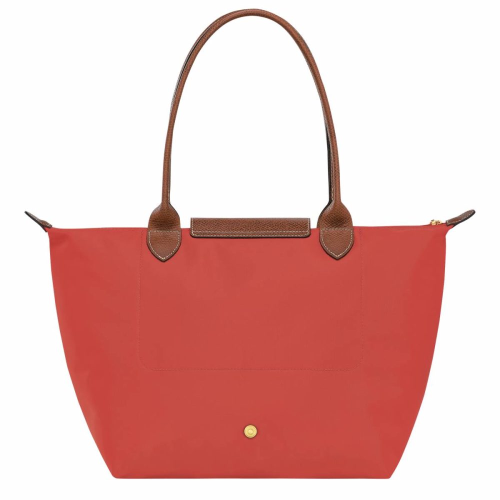 Women Longchamp Tomato Shoulder Bags Le Pliage Original M Tote Bag Tomato - Recycled Canvas - Image 2
