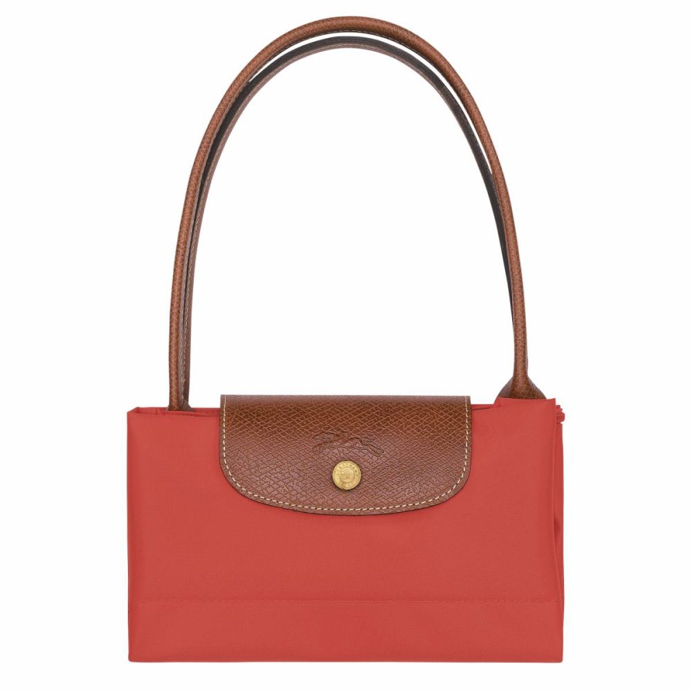 Women Longchamp Tomato Shoulder Bags Le Pliage Original M Tote Bag Tomato - Recycled Canvas - Image 5