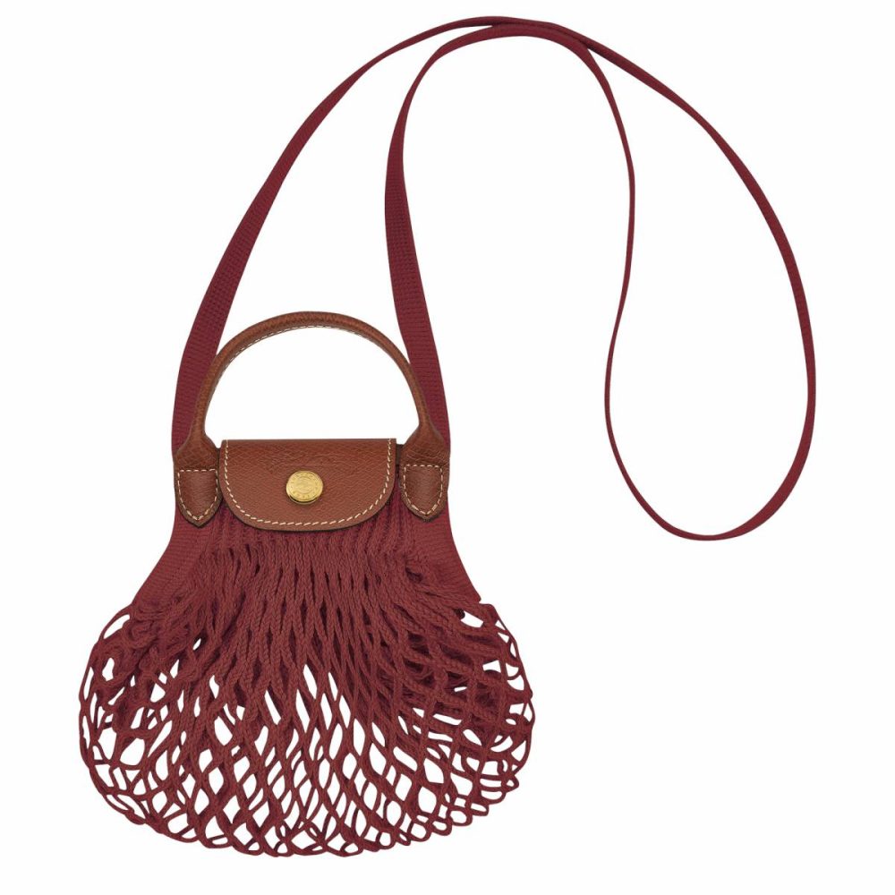 Women Mini Bags Mahogany Le Pliage Filet Xs Mesh Bag Mahogany - Canvas Longchamp