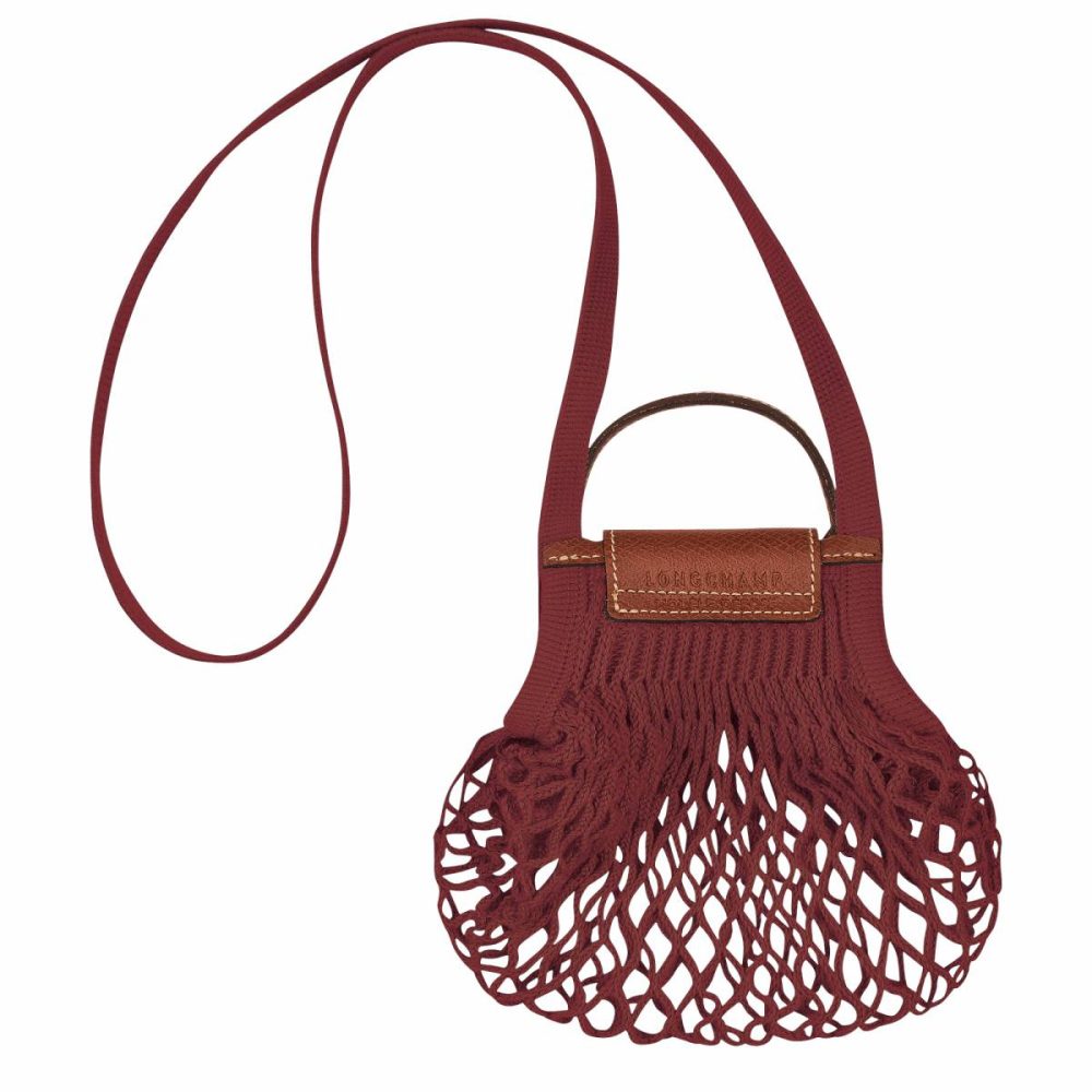 Women Mini Bags Mahogany Le Pliage Filet Xs Mesh Bag Mahogany - Canvas Longchamp - Image 4