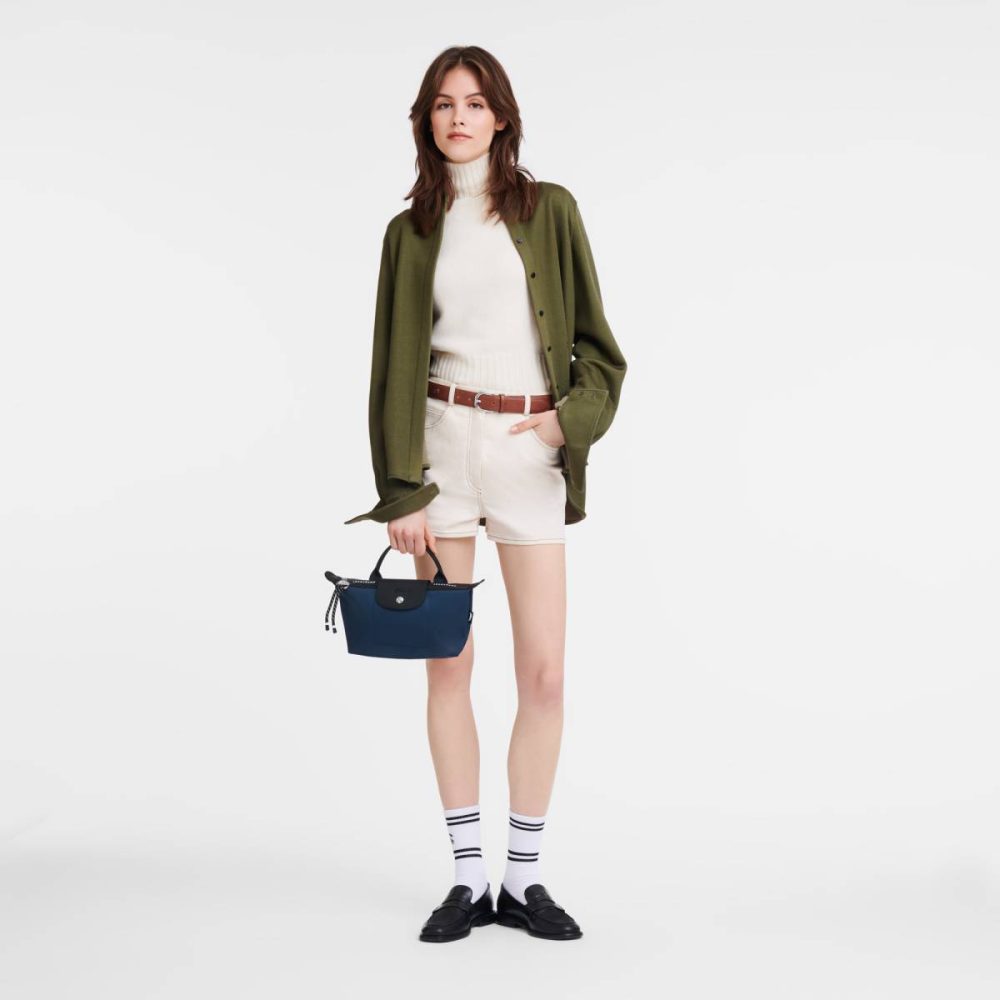 Women Navy Pouches & Cases Le Pliage Energy Pouch Navy - Recycled Canvas Longchamp