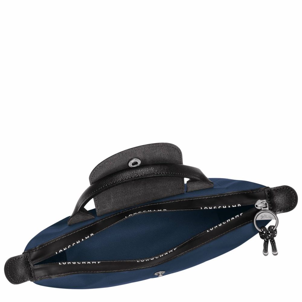 Women Navy Pouches & Cases Le Pliage Energy Pouch Navy - Recycled Canvas Longchamp - Image 4