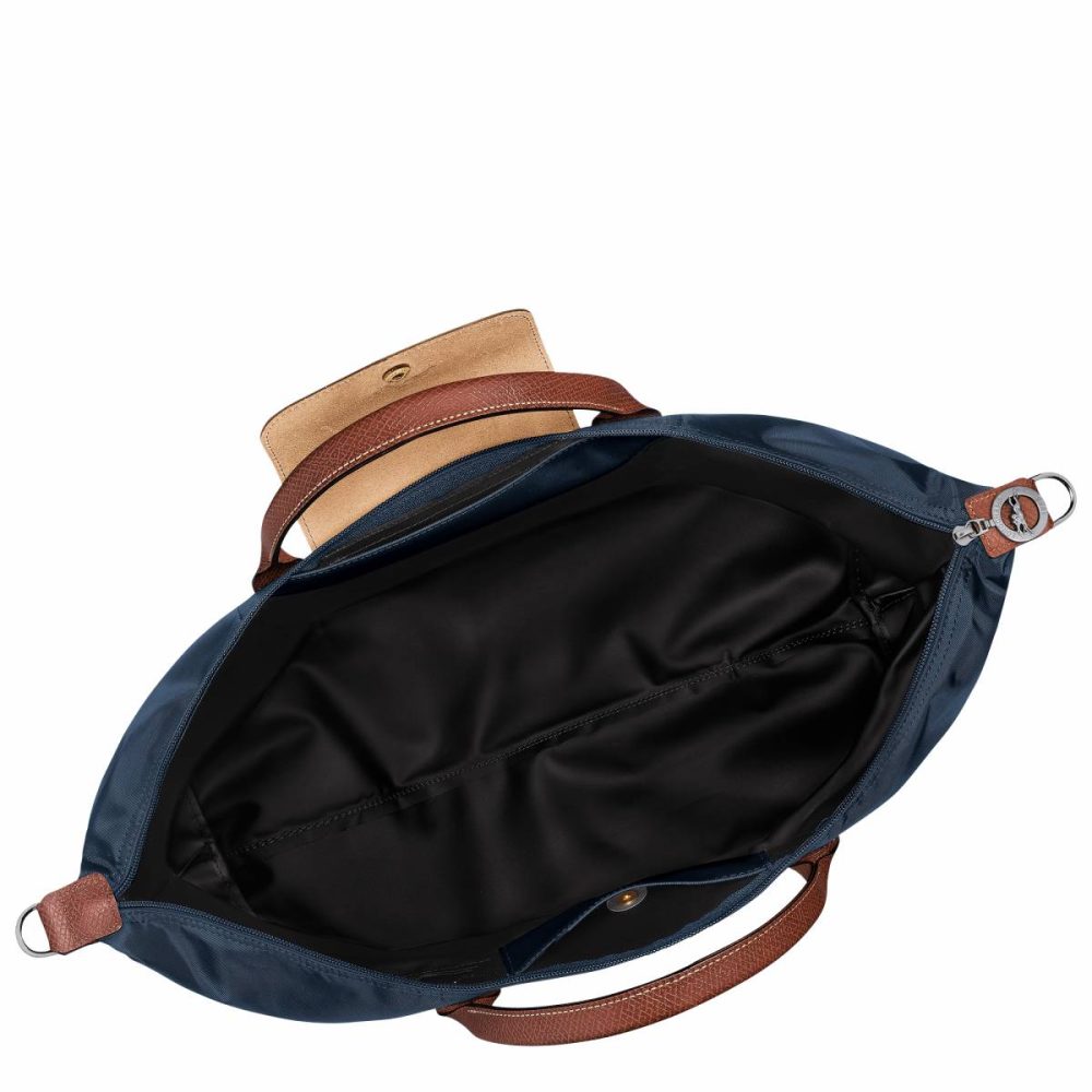Women Navy Travel Bags Longchamp Le Pliage Original Travel Bag Expandable Navy - Recycled Canvas - Image 5