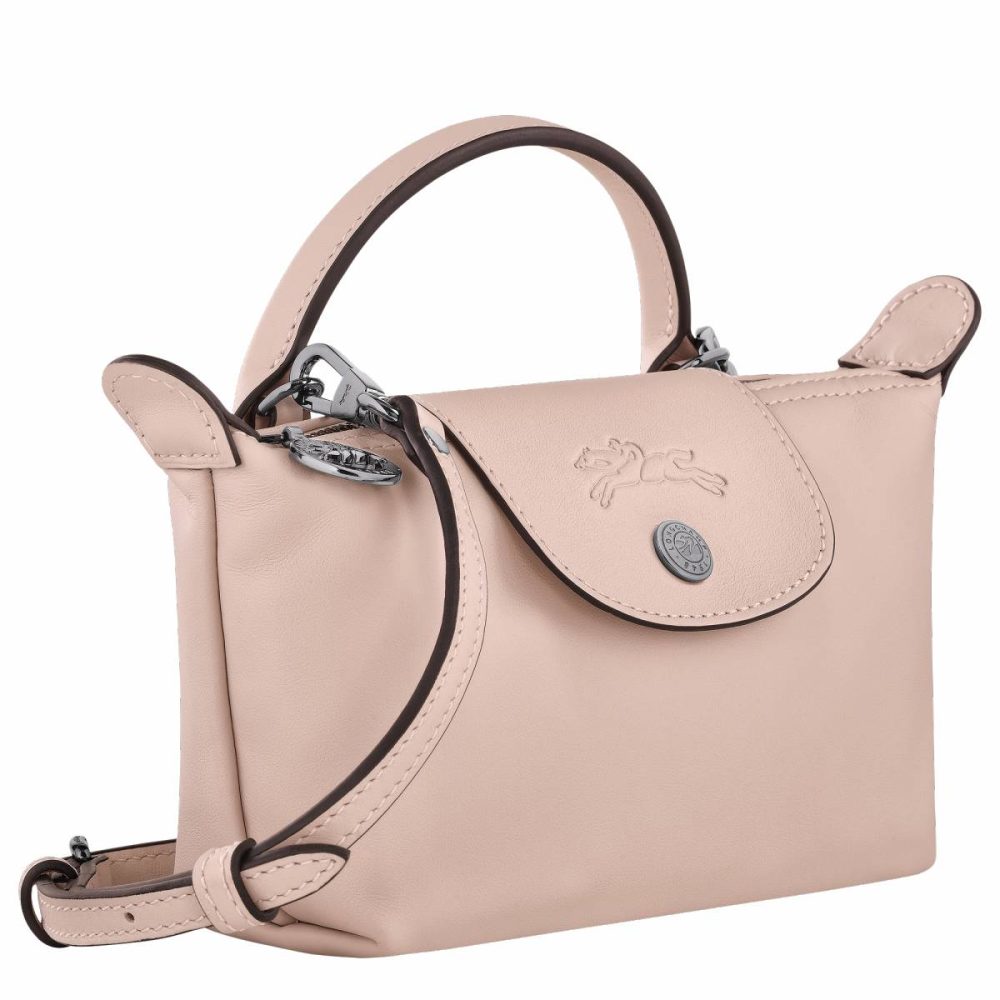 Women Nude Leather Bags Longchamp Le Pliage Xtra Xs Pouch Nude - Leather - Image 3