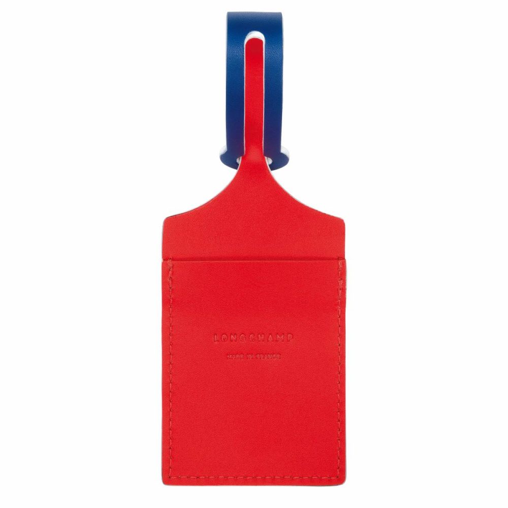 Women Travel Accessories Red/Navy Lgp Travel Luggage Tag Red - Leather Longchamp - Image 2