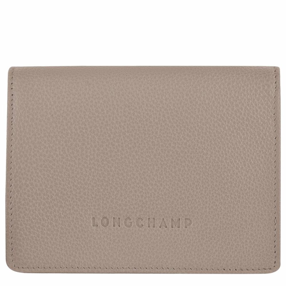 Women Turtledove Longchamp Leather Wallets Le Foulonné Wallet Turtledove - Leather