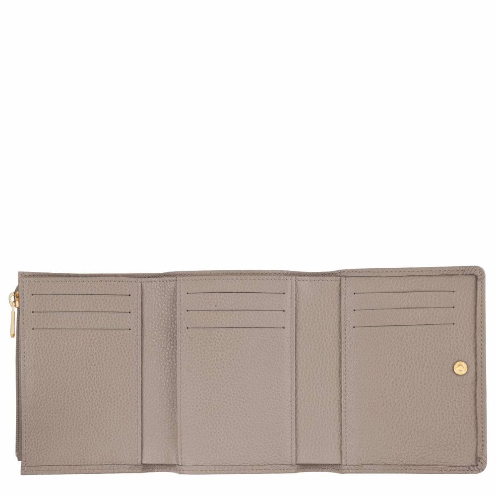 Women Turtledove Longchamp Leather Wallets Le Foulonné Wallet Turtledove - Leather - Image 3
