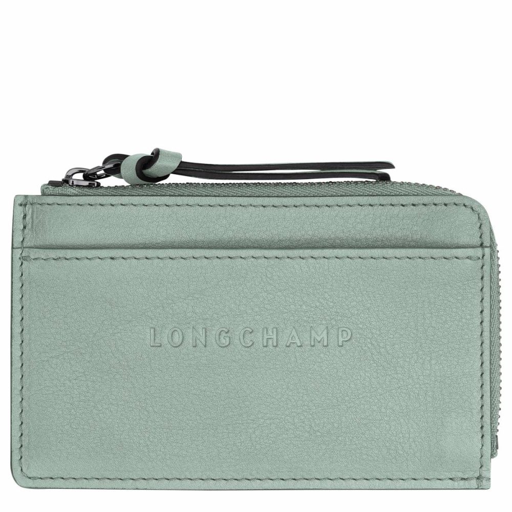 Women Vervain Cardholders & Coin Purses Longchamp 3D Card Holder Vervain - Leather